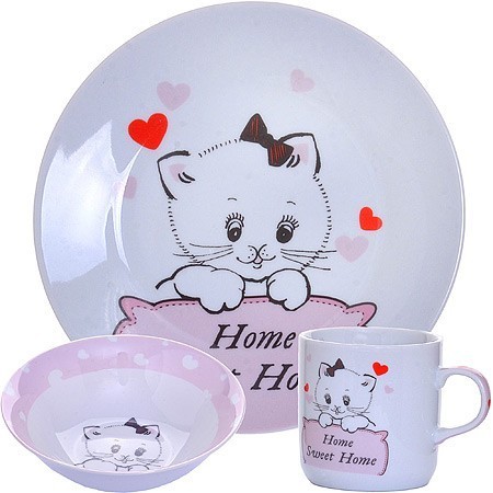 Набор детский 3 пр."Котёнок" LR (х12) " (30549)