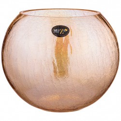 Ваза шар "cracle amber" 4 л диаметр 21 см высота 18 см Muza (380-638)