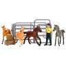 Игрушки фигурки в наборе серии "На ферме", 8 предметов (фермер, 4 жеребенка, ограждение-загон, инвентарь) (ММ205-031)