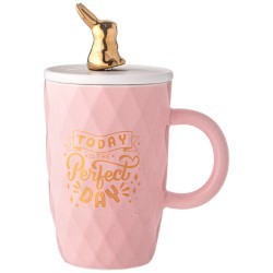 Кружка lefard с крышкой и ложкой bunny 390мл, розовая Lefard (90-1095)