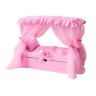 Кровать с выдвижным ящиком для кукол с постельным бельем и балдахином, цвет: розовый (PFD120-60)