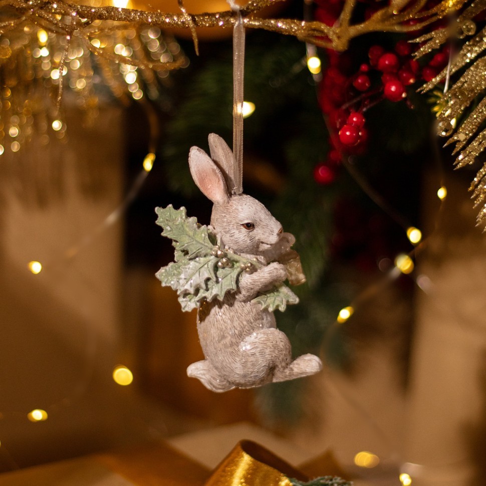 Елочное украшение "кролик" 5,5х5х10 см Lefard (162-1318)