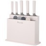 Набор agness из 10пр: 5 ножей, 4 доски и подставка, цвет: бело-серый Agness (671-212)