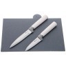 Набор agness из 10пр: 5 ножей, 4 доски и подставка, цвет: бело-серый Agness (671-212)