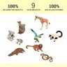 Набор фигурок животных серии "Мир диких животных": 3 коалы, змея, броненосец, жираф, 2 обезьяны, попугай (набор из 9 фигурок) (MM211-266)