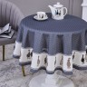 Скатерть круглая "family farm" 150 см ,100% хлопок, графит,твил, пропитка Lefard (850-747-23)