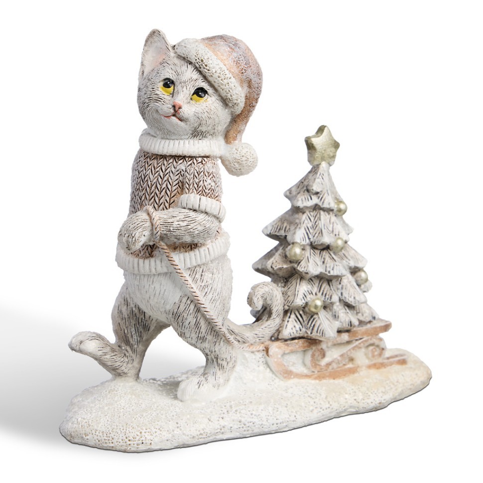 Статуэтка "котик с елочкой" 13х5,5х11,5 см Lefard (162-1286)