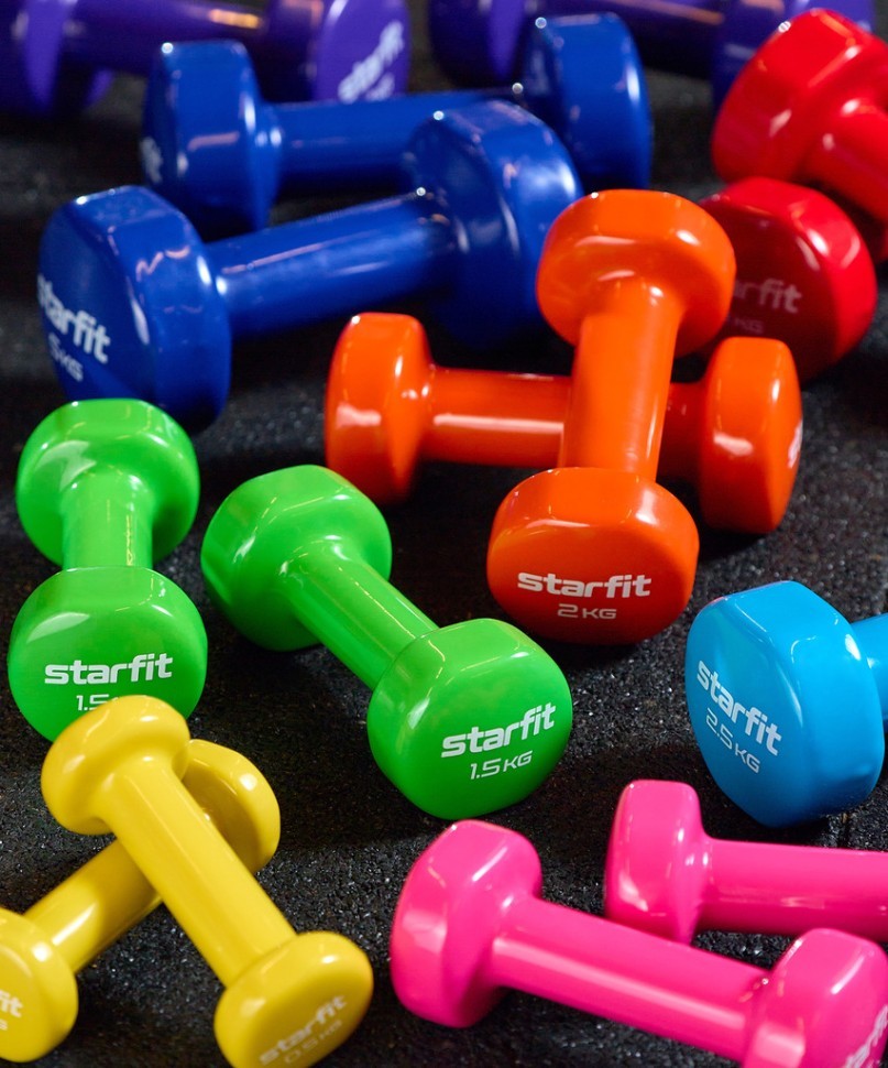 Гантель виниловая STARFIT DB-101 1,5 кг, зеленый (2103571)