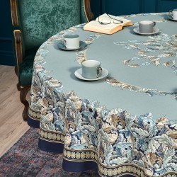 Скатерть круглая "листья морриса" gold stripe d220 см , 100% хлопок , твил, пропитка Lefard (850-752-27)