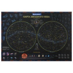 Карта Звездное небо и планеты интерактивная Brauberg 101х69 см в тубусе 112371 (86133)