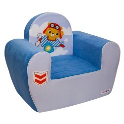 Бескаркасное (мягкое) детское кресло серии "Экшен", Летчик, цвет Лазурь (PCR320-52)