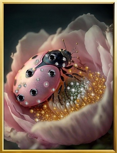 Картина Божья Коровка с кристаллами Swarovski (3073)