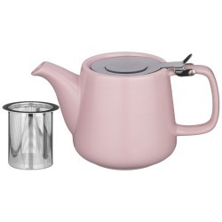 Чайник с металл.ситом и крышкой "velour" 500мл, 19*8,5*10см, розовый Bronco (470-373)
