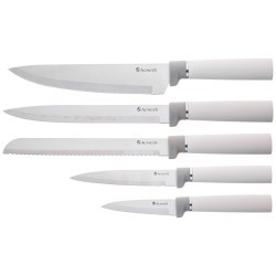 Набор agness из 12пр: 5 ножей,доска,подставка,половник,ложка,лопатка,шумовка,ложка для спагетти Agness (671-213)