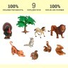 Набор фигурок животных серии "Мир диких животных": индюк, белка, 2 льва, енот, зебра, 2 ленивца (набор из 9 предметов) (MM211-267)