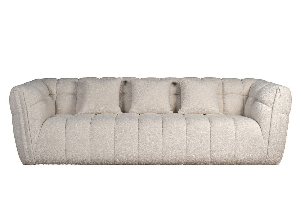 Диван Prato трехместный букле белый 249*106*74см (TT-00013631)