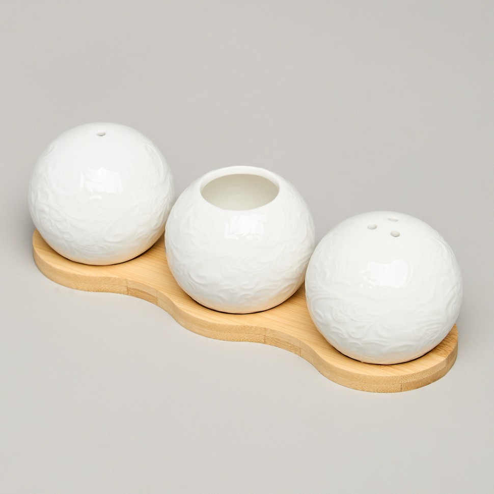 Набор для специй lefard "muse" 3 пр. на дер.подставке 20*6*6 см Lefard (587-215)