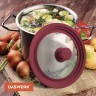 Крышка для сковороды и кастрюли универсальная Daswerk (24/26/28 см) бордо 607590 (1) (84708)