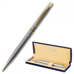 Ручка подарочная шариковая Galant Marburg корпус серебристый с гравировкой синяя 141015 (90790)