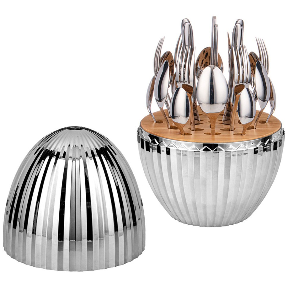 Набор столовых приборов на пластиковой подставке, 24пр Agness (933-200)