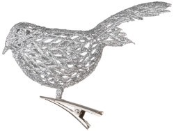 Изделие декоративное "птичка" на клипсе. серебро 10*4 см. Lefard (241-2490)
