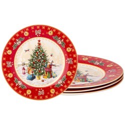 Набор тарелок закусочных lefard "елка" 4 шт. 20,5 см красный Lefard (85-1604-1)