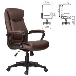 Кресло руководителя Brabix Enter EX-511 экокожа, коричневое 531163 (71784)