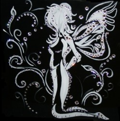 Картина Ночной мотылек с кристаллами Swarovski (1230)