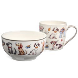 Набор для завтрака lefard "dogs", 2 пр.: салатник 500мл, кружка 345мл Lefard (260-1055)