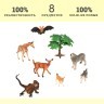 Набор фигурок животных серии "Мир диких животных": 2 волка, жираф, 2 оленя, летучая мышь, ящерица (набор из 8 предметов) (MM211-269)