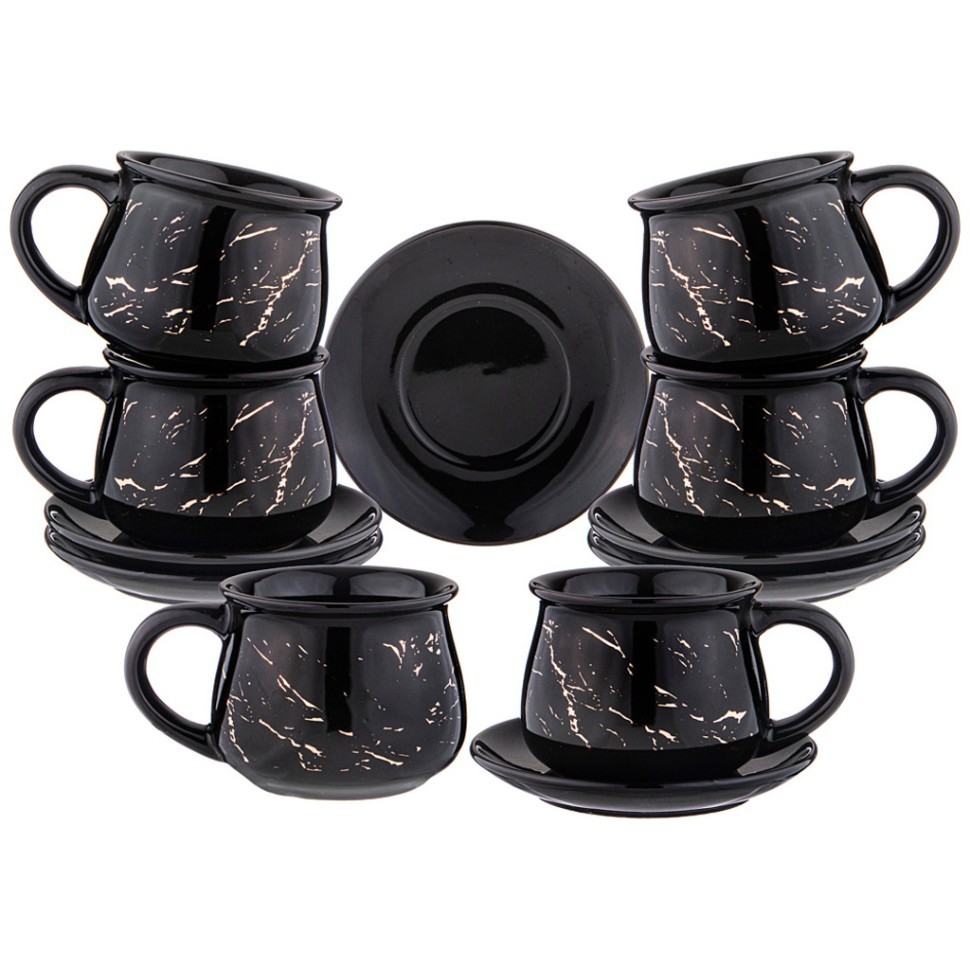 Чайный набор на 6 пр коллекция "золотой мрамор" 270 mл 13,5*12,4*7,9см Lefard (155-703)