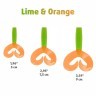 Твистер Helios Credo Double Tail 1,96"/5 см, цвет Lime & Orange 10 шт HS-27-020 (78045)