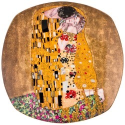 Тарелка квадратная "поцелуй" (г. климт) 26 см золотой Lefard (104-513)