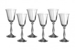 Набор бокалов для вина из 6 шт. "анжела оптик" 185 мл высота=20 см Bohemia Crystal (674-186)