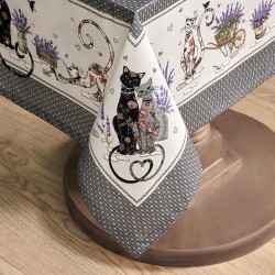 Скатерть "лавандовые коты" 110х140см, серый, 100% хлопок, твил, пропитка Текстильный Мир (850-229-20) Скатерть "лавандовые коты" 110х140см, серый, 100% хлопок, твил, пропитка Текстильный Мир (850-229-20)