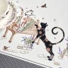 Скатерть "лавандовые коты" 110х140см, серый, 100% хлопок, твил, пропитка Текстильный Мир (850-229-20)