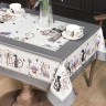 Скатерть "лавандовые коты" 110х140см, серый, 100% хлопок, твил, пропитка Текстильный Мир (850-229-20)