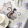 Скатерть "лавандовые коты" 110х140см, серый, 100% хлопок, твил, пропитка Текстильный Мир (850-229-20)