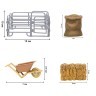 Игрушки фигурки в наборе серии "На ферме", 8 предметов: 3 лошадки, фермер, ограждение-загон, инвентарь (ММ205-023)