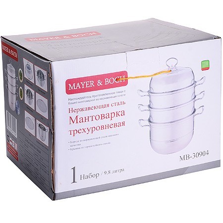 Мантоварка 4х-ярусная 9,8л 30см нерж/ст Mayer&Boch (30904)