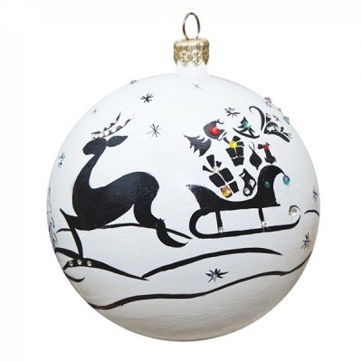 Новогодний шар Снежная фантазия с кристаллами Swarovski (4000)