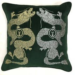 Подушка вышивка "Пара драконов" зеленый 45*45см (TT-00013441)