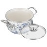 Кастрюля agness эмалированная со стеклянной крышкой серия "royal blue", 1,5 л диа.16см (943-134) 