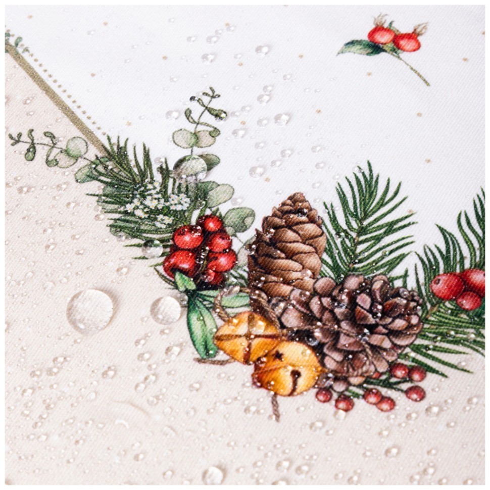 Скатерть "celebration" 140х110см ,бежевый,100% хлопок с пропиткой,твил,горох Lefard (850-734-26)