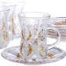 Набор д/чая стекляный 12пр LR с золотом (27091)