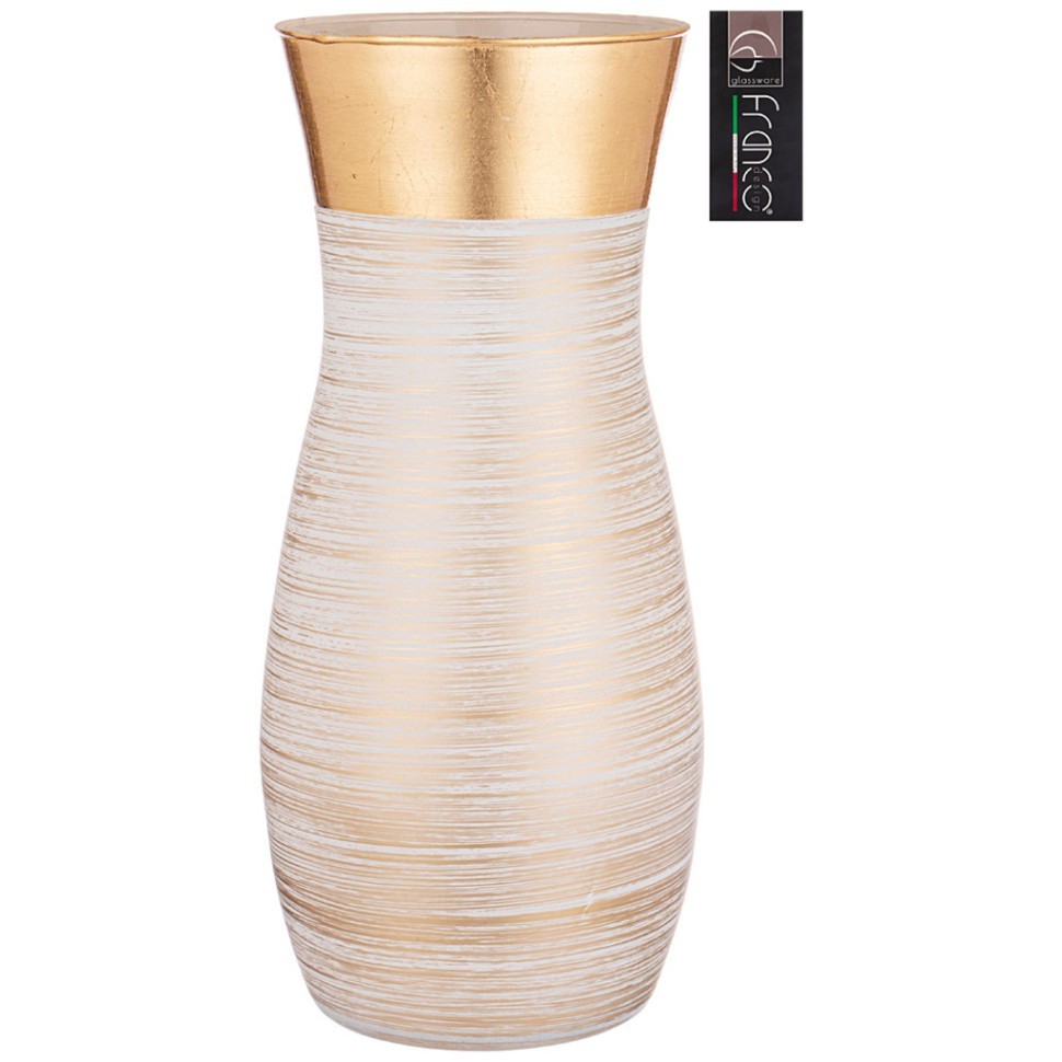 Ваза claudia "julia" gold white высота 37см FRANCO (316-1719)