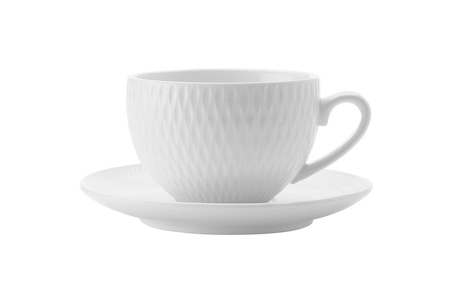 Пара кофейная, 1 перс, 2 пр, 90 мл, фарфор P, белая, Diamonds - MW688-DV0029 Maxwell & Williams