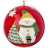 Свеча декоративная шар "счастливый снеговик" диаметр 8 см высота 8 см Adpal (348-810)