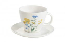 Чашка с блюдцем Луговые цветы, жёлтые, 0,25 л - EL-R2204/MILY Easy Life