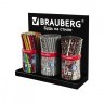 Подставка под ручки и карандаши в тубах BRAUBERG металл 3 отделения 26x30x11 см 505912 (1) (94342)